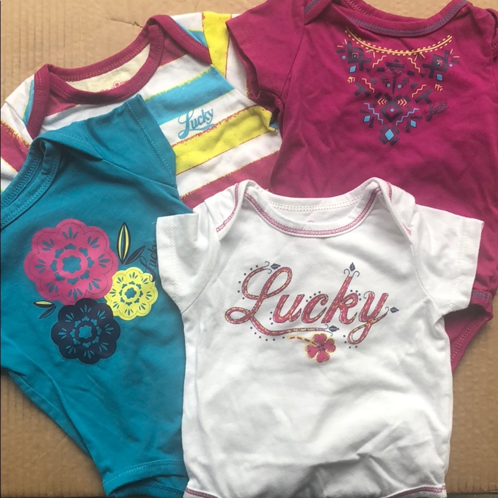 Lucky stripped/floral/boho/clover onesies